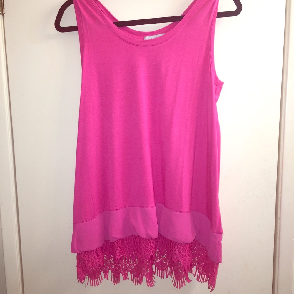 NWT Jersey Knit w/ Chiffon & Eyelash Lace Trim - Picture 1 of 5
